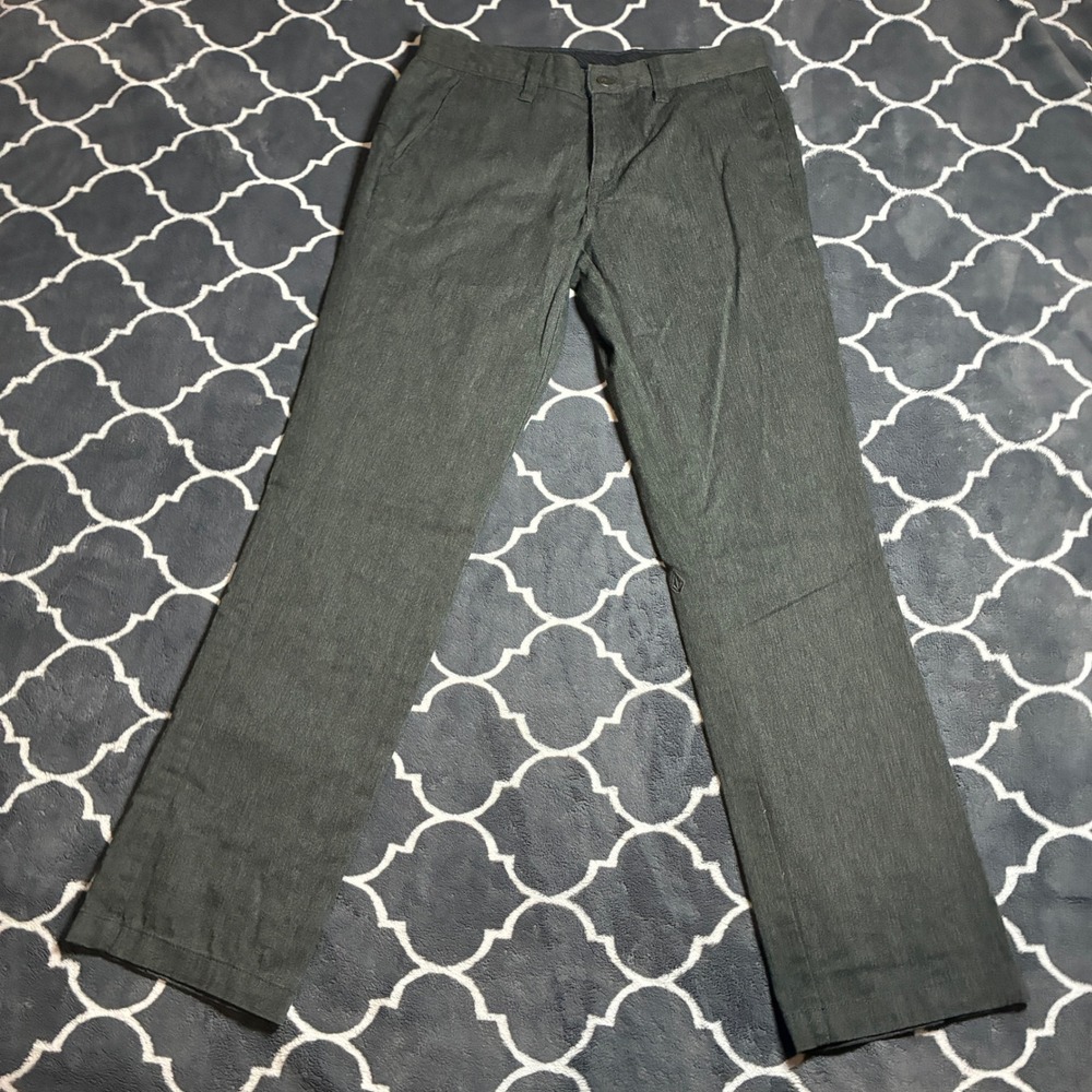Volcom Frickin Modern Fit Chino Pants Mens 30 Charcoal Gray Heather A11313S1